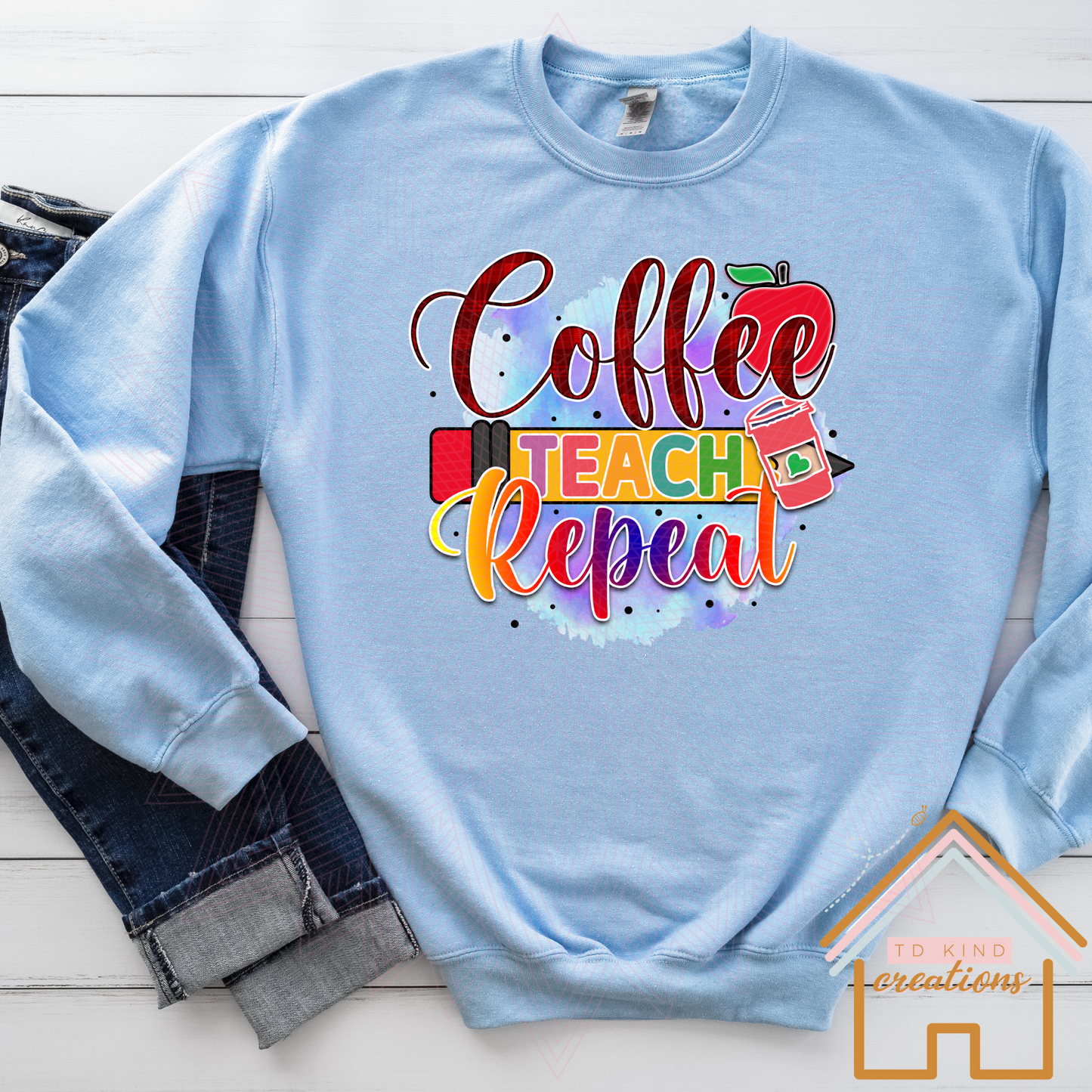 T19 - Coffee Teach Repeat - HTV PRINT ONLY