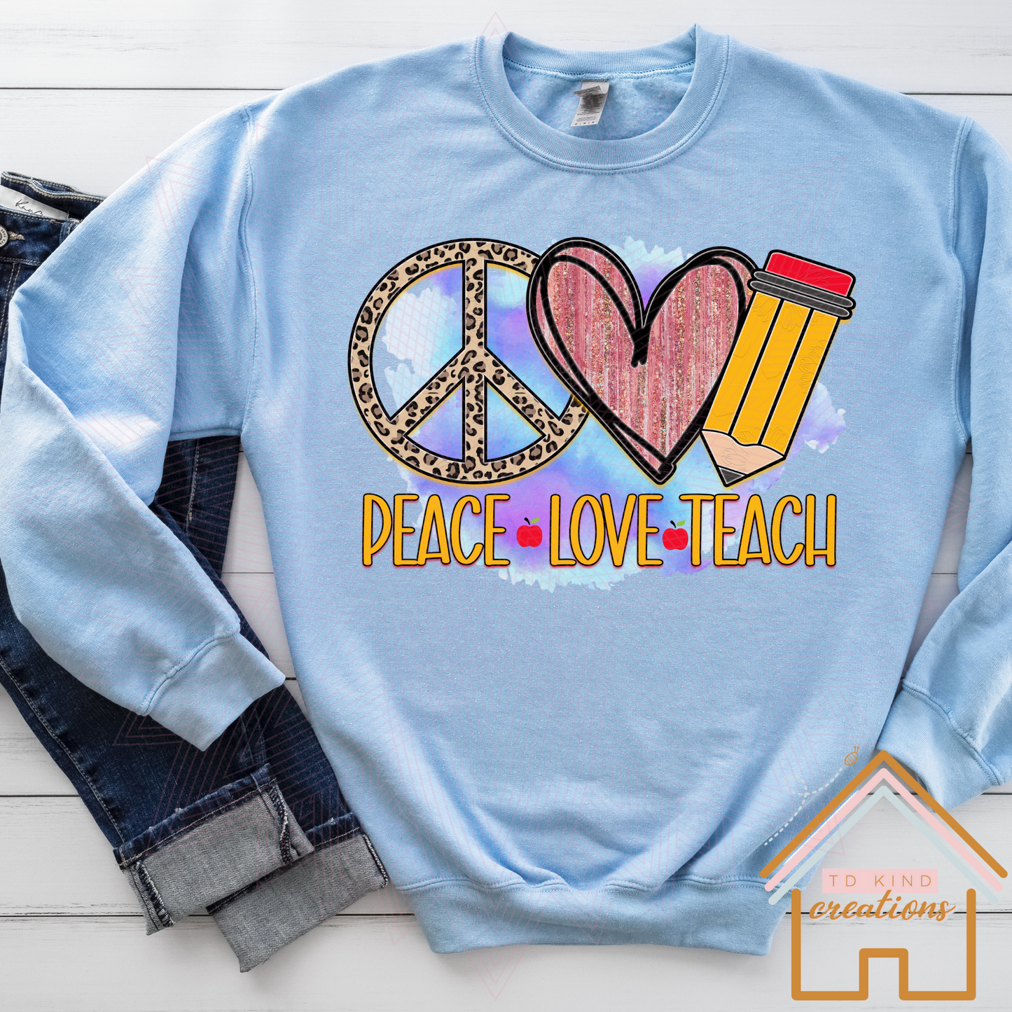 T23 - Peace Love Teach - HTV PRINT ONLY