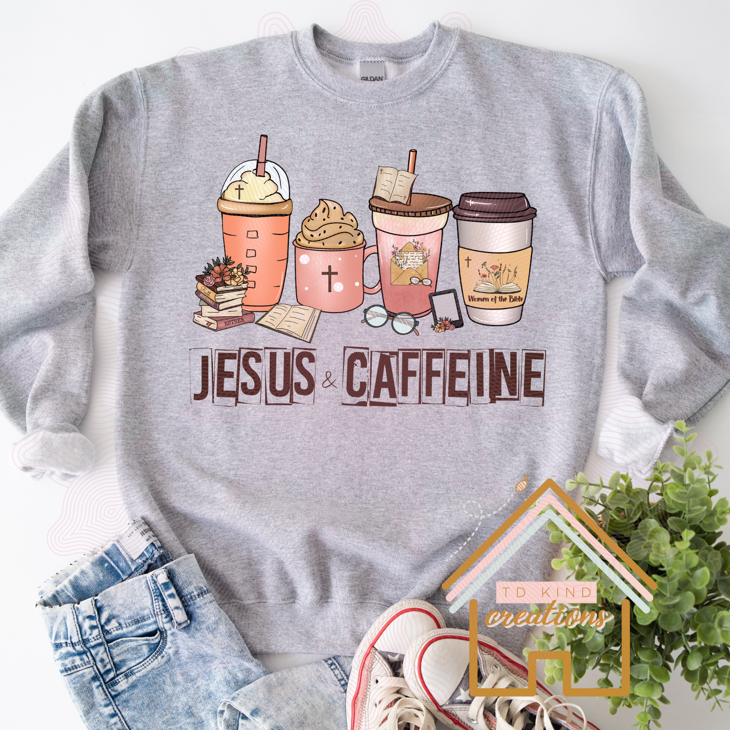 F8- Faith Coffee Cups Jesus + Cafffeine - HTV PRINT ONLY