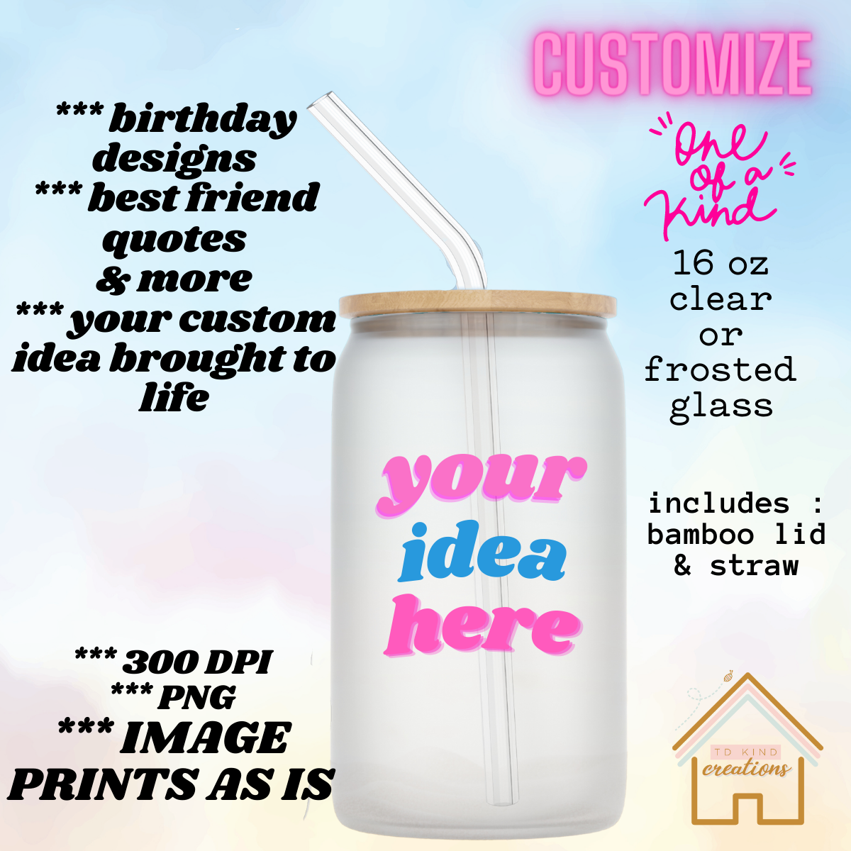 CUSTOM 16oz BEER GLASS