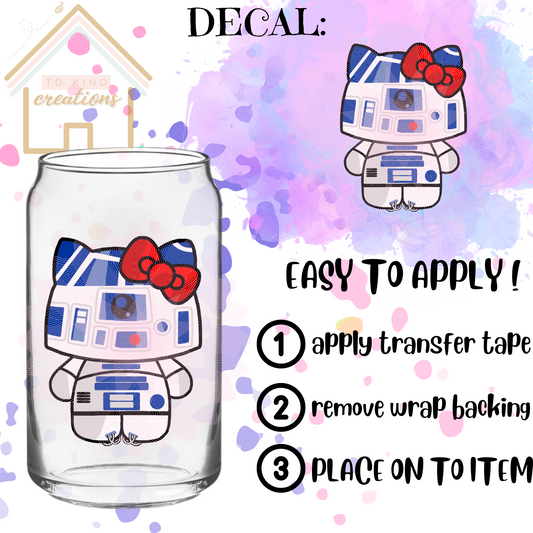 GALACTIC R2D2 KITTY DECAL