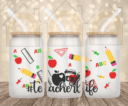 TEACHER LIFE BEER GLASS