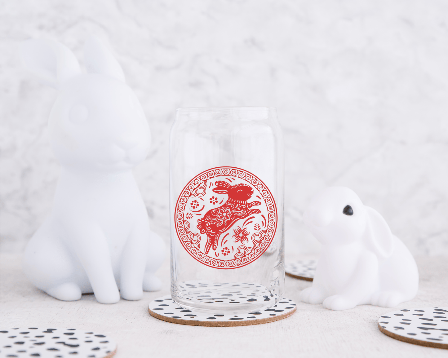 Vibrant Lucky Rabbit CLEAR GLASS